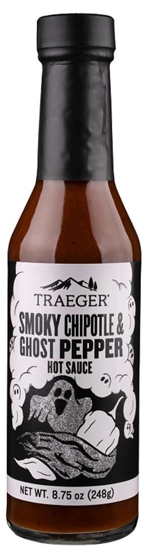 Traeger HOT002 Hot Sauce, Ghost Pepper, Smokey Chipotle, 8.75 oz Bottle, Pack of 12