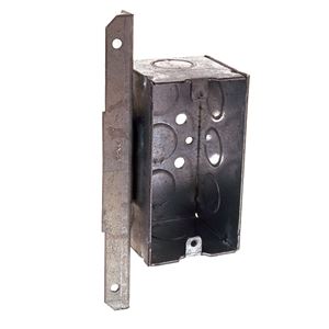 Raco 671 Handy Box, 16-1/2 cu-in, 1-Gang, 8-Knockout, 1/2 in Knockout, Galvanized Steel, Gray, Bracket Mounting