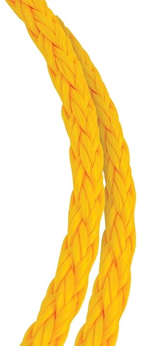 Baron 54806 Rope, 1/4 in Dia, 1000 ft L, 100 lb Working Load, Polypropylene, Yellow