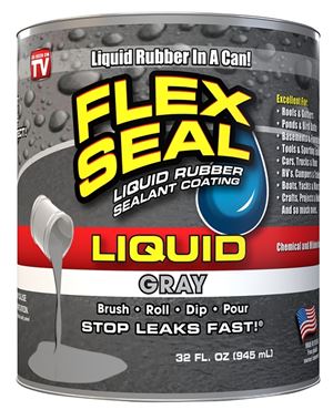 Flex Seal LFSGRYR32 Rubberized Coating, Gray, 32 oz, Can