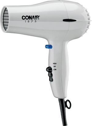 Conair 247 Hair Dryer, Mid-Size, Plastic, White