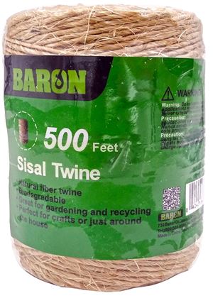 Baron 60106 Twine, 500 ft L, Sisal, Natural