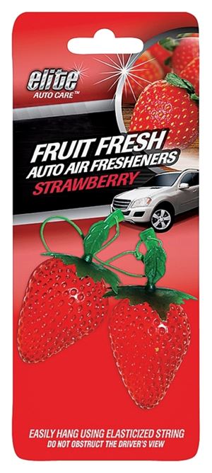 Elite Auto Care 8989 Auto Air Freshener, Strawberry, Pack of 3