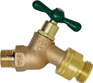 Arrowhead Brass 351BFPLF Hose Bibb, 3/4 x 3/4 in Connection, MIP x Hose, 8 to 9 gpm, 125 psi Pressure, Brass Body, Rough