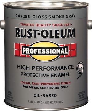 RUST-OLEUM PROFESSIONAL 242255 Protective Enamel, Gloss, Smoke Gray, 1 gal Can, Pack of 2