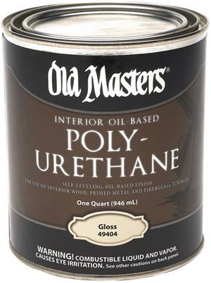Old Masters 49404 Polyurethane, Gloss, Liquid, Clear, 1 qt, Can