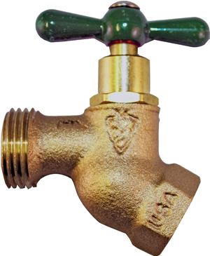 Arrowhead Brass 253LF Hose Bibb, 1/2 x 3/4 in Connection, FIP x Male Hose Thread, 125 psi Pressure, Bronze Alloy Body