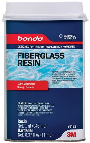 3M 20122 Fiberglass Resin, Clear, 1 qt Can