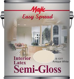 Majic Paints 8-1311-1 Interior Paint, Semi-Gloss Sheen, Antique White, 1 gal, Can, 300 sq-ft Coverage Area, Pack of 4