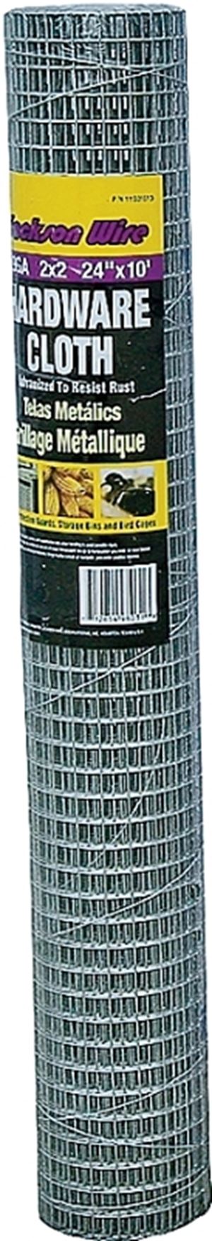 Jackson Wire 11 03 15 13 Hardware Cloth, 10 ft L, 24 in W, 19 Gauge, 1/2 x 1/2 in Mesh, Galvanized