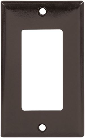 Eaton Cooper Wiring 2151 2151B-BOX Wallplate, 4-1/2 in L, 2-3/4 in W, 1 -Gang, Thermoset, Brown, High-Gloss