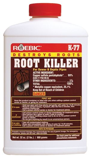 Roebic K-77 Root Killer, Crystal, Powder, 2 lb, Bottle