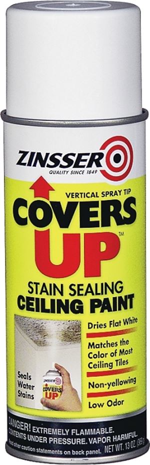 Zinsser 03688 Ceiling Paint and Primer, White, Flat, 13 oz