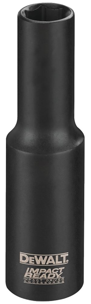 DeWALT IMPACT READY DW2293 Impact Socket, 15/16 in Socket, 3/8 in Drive, Square Drive, 6-Point, Steel, Black Oxide