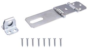 ProSource LR-136-BC3L-PS Safety Hasp, 3-1/2 in L, Steel, Zinc, 7/16 in Dia Shackle, Fixed Staple
