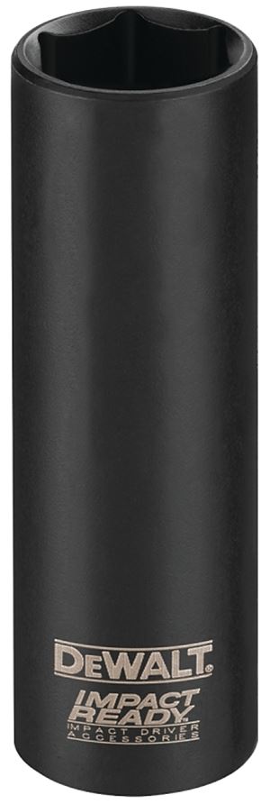 DEWALT IMPACT READY DW22862 Impact Socket, 1/2 in Socket, 1/2 in Drive, Square Drive, 6-Point, Steel, Black Oxide