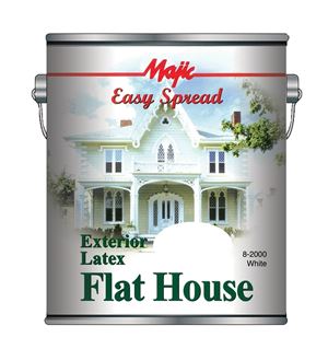 Majic Paints 8-2000-1 Exterior House Paint, Flat, White, 1 gal Pail, Pack of 4