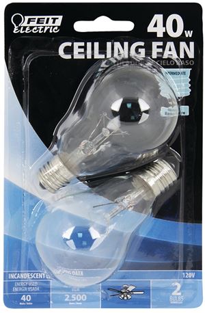 Feit Electric BP40A15N/CL/CF Incandescent Lamp, 40 W, A15 Lamp, Intermediate E17 Lamp Base, 2700 K Color Temp