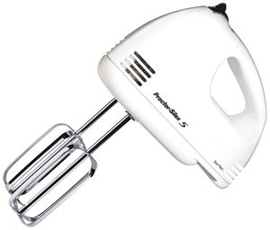 Hamilton Beach Easy-Mix Series 62515R Hand Mixer, 125 W, 5-Speed, White