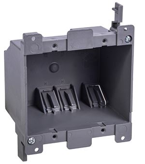 Gardner Bender BOX-RD25 Switch/Outlet Box, Standard Outlet, 2-Gang, 6-Knockout, PVC, Gray, In-Wall Mounting