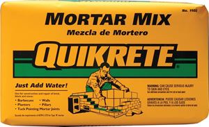 Quikrete 110210 Mortar Mix, Gray, Powder, 10 lb Bag, Pack of 6