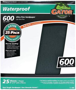 Gator 3280 Sanding Sheet, 11 in L, 9 in W, 600 Grit, Silicone Carbide Abrasive