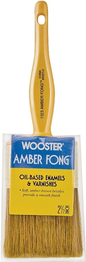 Wooster 1123-2-1/2 Paint Brush, 2-1/2 in W, 2-7/16 in L Bristle, China Bristle, Beaver Tail Handle