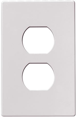 Eaton Wiring Devices PJS8W Wallplate, 4-1/2 in L, 2-3/4 in W, 1 -Gang, Polycarbonate, White, High-Gloss