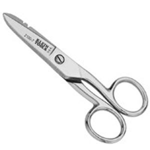 Klein Tools 2100-7 Electrician Scissor, 5-1/4 in OAL, 1-7/8 in L Cut, Steel Blade, Silver Handle