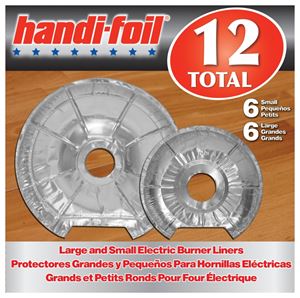 Handi-Foil 82042TL-6 Electric Burner Liner, Round, Aluminum, Pack of 6