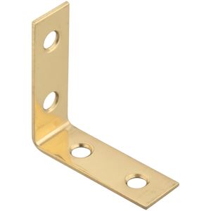 National Hardware V1875 Series N213-397 Corner Brace, 1-1/2 in L, Solid Brass, Solid Brass