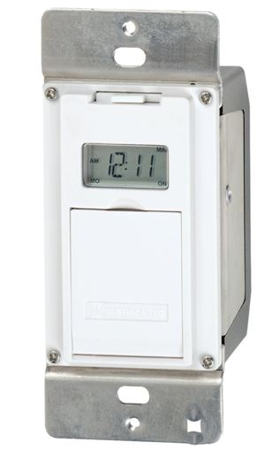 Intermatic EI500 EI500WC Electronic In Wall Timer, 15 A, 1 min Cycles, LCD Display, Wall Mounting