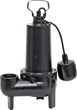 Superior Pump 93501 Sewage Pump, 1-Phase, 7.6 A, 120 V, 0.5 hp, 2 in Outlet, 25 ft Max Head, 80 gpm, Iron