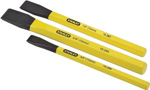 STANLEY 16-298 Cold Chisel Kit, 3-Piece, Powder-Coated, Yellow