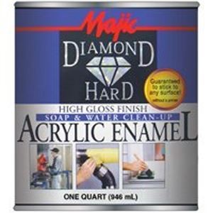 Majic Paints Diamondhard 8-1500 Series 8-1517-2 Enamel Paint, Water Base, Gloss Sheen, Machine Green, 1 qt, Can