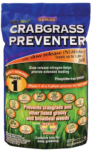 Bonide 60412 Crabgrass Preventer Fertilizer, 16 lb, Solid, 24-0-8 N-P-K Ratio