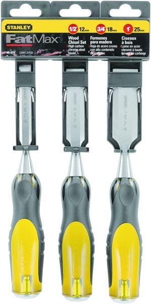 STANLEY Thru-Tang Series 16-970 Chisel Set, 3-Piece, Yellow