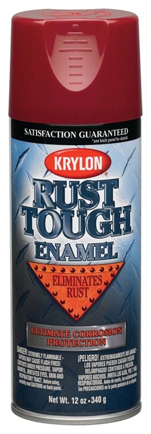 Krylon Rust Tough K09210007 Rust Preventative Spray Paint, Gloss, Radiant Red, 12 oz, Can