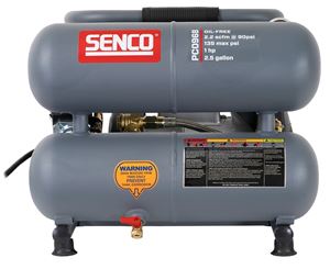 Senco PC0968 Air Compressor, Tool Only, 2.5 gal Tank, 1 hp, 115 V, 135 psi Pressure, 2.2 scfm Air