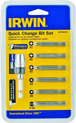 Irwin 3057003DS Bit Set, 7-Piece, Quick-Change, Metal