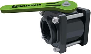 Green Leaf V204FP Ball Valve, 2 in Connection, Female NPT, 100 psi Pressure, Manual Actuator, Polypropylene Body