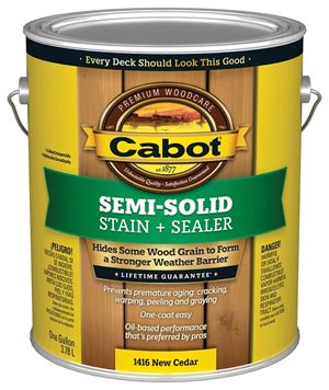 Cabot 140.0001416.007 Semi Transparent Stain, Natural Flat, New Cedar, Liquid, 1 gal, Pack of 4