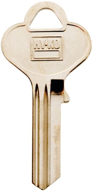 Hy-Ko 11010T7 Key Blank, Brass, Nickel, For: Taylor Cabinet, House Locks and Padlocks, Pack of 10