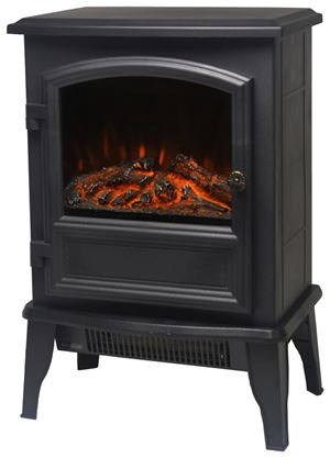 PowerZone FP202-SPA Electric Fireplace Heater, 14-5/8 in W, 9-7/8 in D, 21-3/4 in H, 120 V, Plastic/Metal, Black