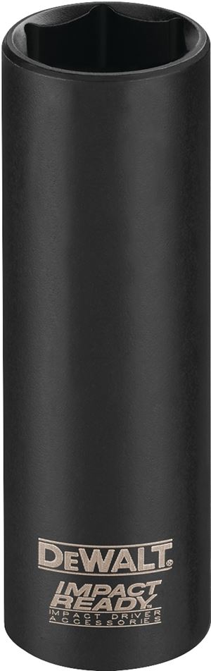 DEWALT IMPACT READY DW2286 Impact Socket, 1/2 in Socket, 3/8 in Drive, Square Drive, 6-Point, Steel, Black Oxide