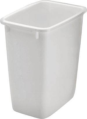 Rubbermaid FG2806TPWHT Waste Basket, 14-1/2 in L, 11 in W, 36 qt Capacity, Plastic, White