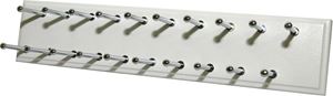 Easy Track RA1200 Tie Rack, 20-Hook, 14 in OAW, White