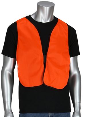 Safety Works 818040 Reflective Safety Vest, One-Size, Mesh Fabric, Orange, Hook-and-Loop