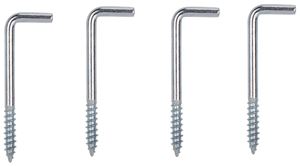 ProSource LR-397-PS Screw Hook, 9/16 in Opening, 4.5 mm Thread, 2-1/4 in L, Steel, Zinc