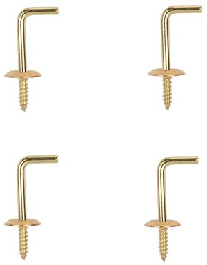 ProSource 20008SPB-PS Shoulder Hook, 11/32 in Opening, 3 mm Thread, 1-1/8 in L, Brass, Brass